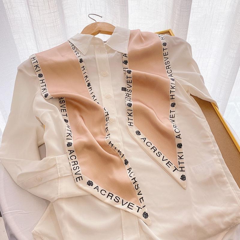 Luxury Long Silk Scarf Bag Tie Lady Neck Skinny Scarves Hairband Foulard Horse Print Brand Women Neckerchief Ribbon