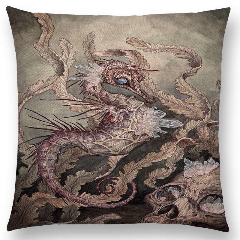 Dark Magic Creatures Mysterious Monster mythical beasts Sofa Pillow Case Cat Deer Bird Fox Tiger Snake Cushion Cover