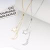 S925 Sterling Silver Moon and Stars Tassel Necklace - High-end, Trendy, Electroplated Design