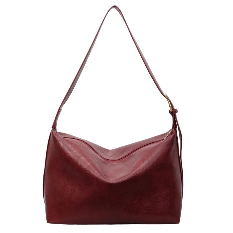 Solid Color Commuter Large Capacity Shoulder Bag Women's Crossbody Bag Underarm Bag
