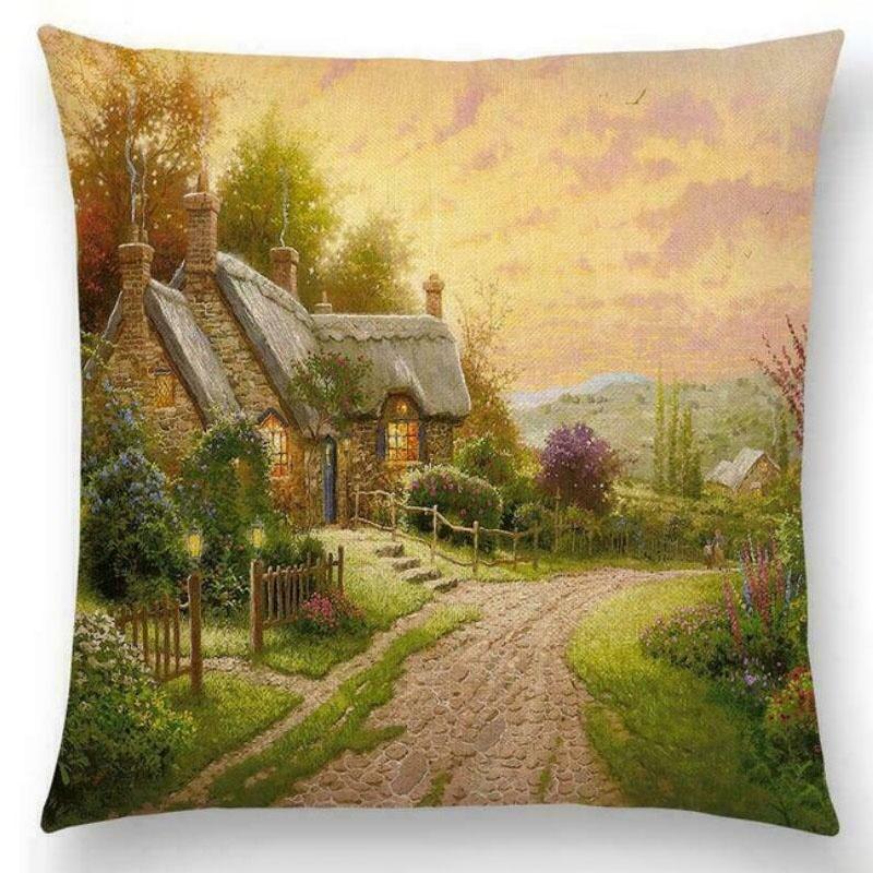 Elegant Cotton Linen Cushion Cover With Invisible Zipper For Easy Cleaning