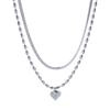 Summer Fashion Women Collarbone Zircon Necklace Double Layer Titanium Steel Layered Necklace Designer Niche Minimalist Necklace