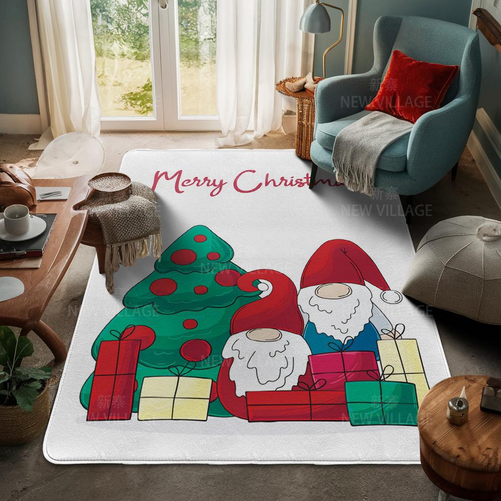 House Entrance Carpet Home Door Mat Living Room Bath Foot Bathroom Non-slip Water Absorption Rugs Bath Merry Christmas Winter