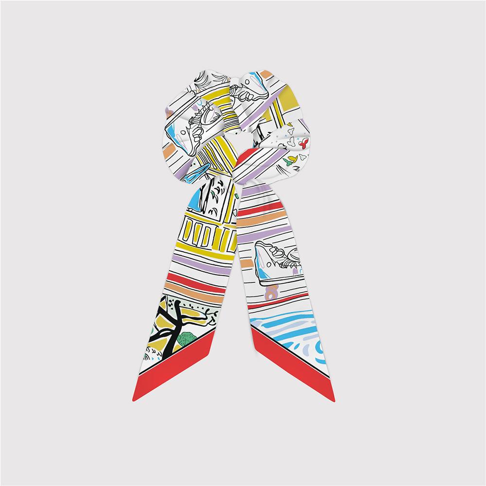 Elegant Silk Large Scrunchies Rubber Bands Women Hair Scarf Elastic Hair Bands Ties Ponytail Holder Hair Accessories for Girls