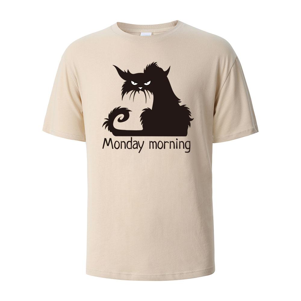 Mens Printed TShirt MondayMorning Funny Graphic 100Cotton Oversize Shortsleeved Tees For Men Women Summer Fashion Casual Tops