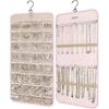 Double-sided Jewelry Storage Box for Earrings, Necklaces, Can Be Hung On Wardrobes, Walls, Doors, 1 Piece, Pink Less