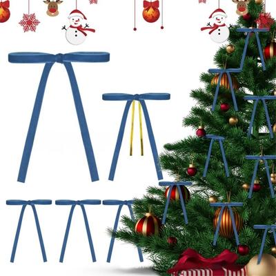 24Pcs Velvet Material Christmas Tree Bows Cable Tie 24pcs Set DIY Handmade Bows Slender Design Easy To Use