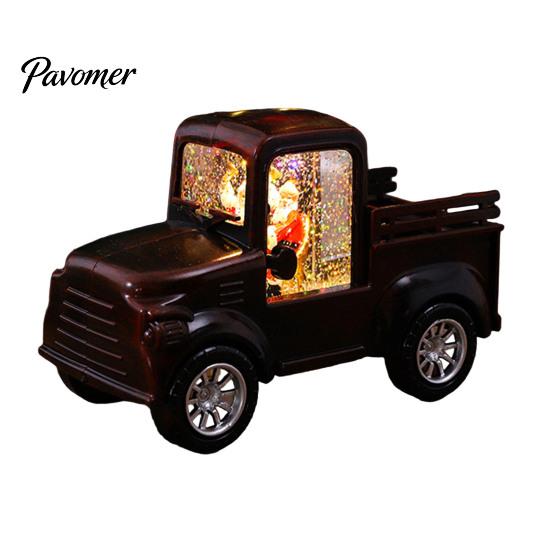 Retro Pickup Truck Decor Christmas Night Light with Snow Lantern, Battery Creative Gifts for Family Operated Decorative LED Lamp Home Bedroom, Holiday