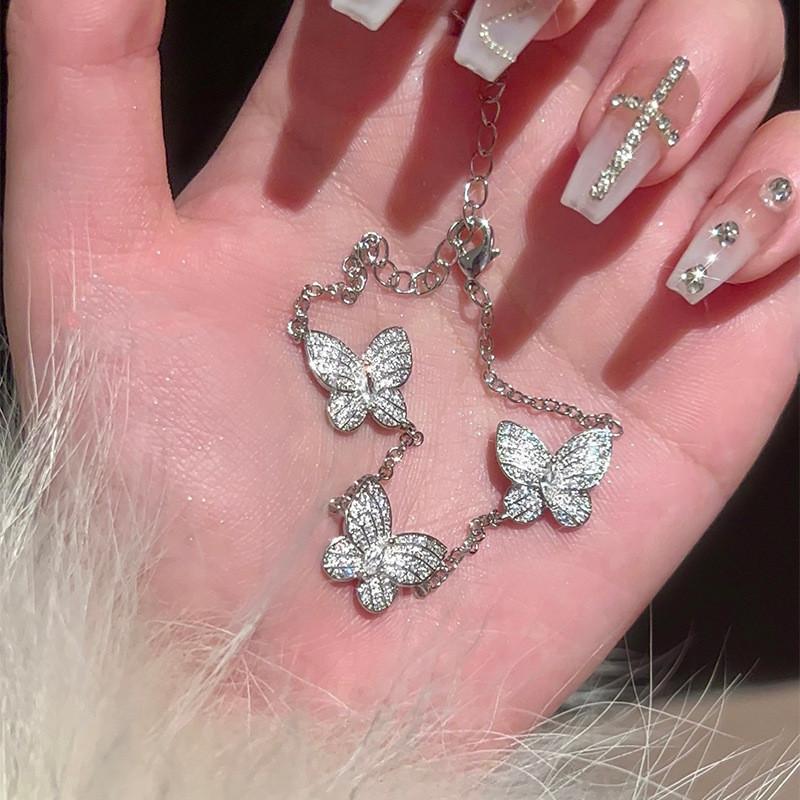 Butterfly Zircon Water Drop Pendant Necklace For Women Fashion Elegant