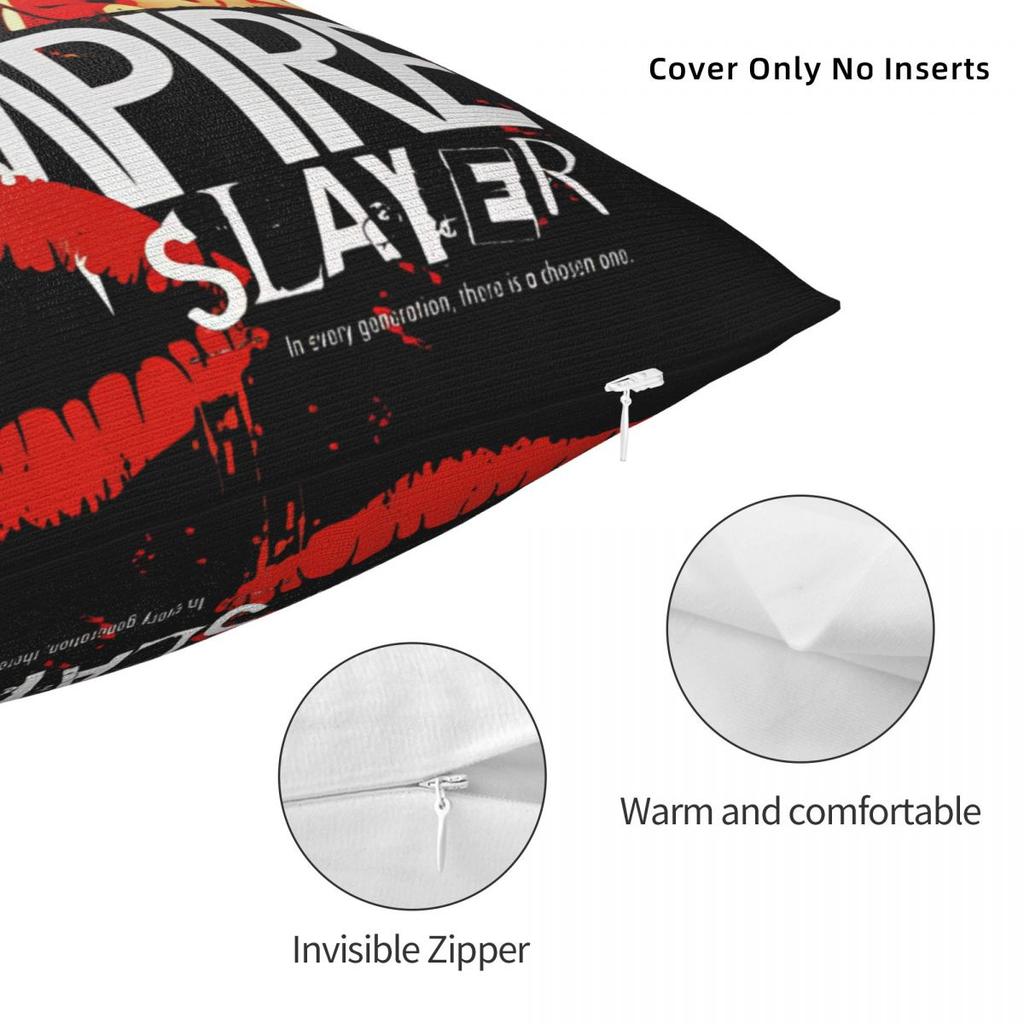 Vampire Slayer Pillowcase Cushion Cover Throw Pillow Cover Y2K Home Decoration Square Multi-Size