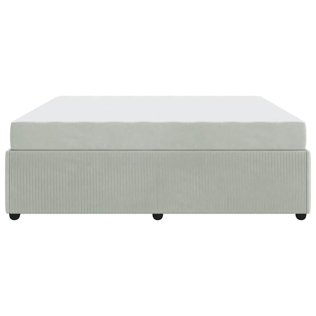 Bed Frame with Mattress Light Grey 180 X 200 Cm Fabric