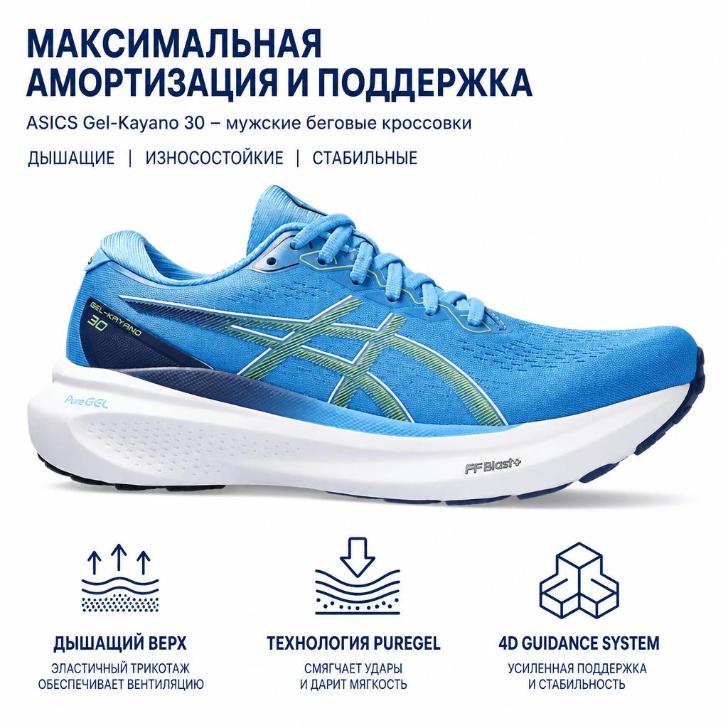 Asics Gel Kayano 30 Waterscape Electric Lime Men Sneakers Blue 1011B548-404