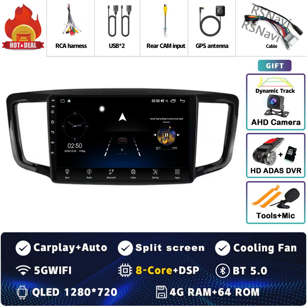 Android 14 Carplay Auto For Honda Odyssey 5 RC 2013 - 2019 Car Radio 4GWIFI Player Multimedia Srereo 360 Camera Navigation Video