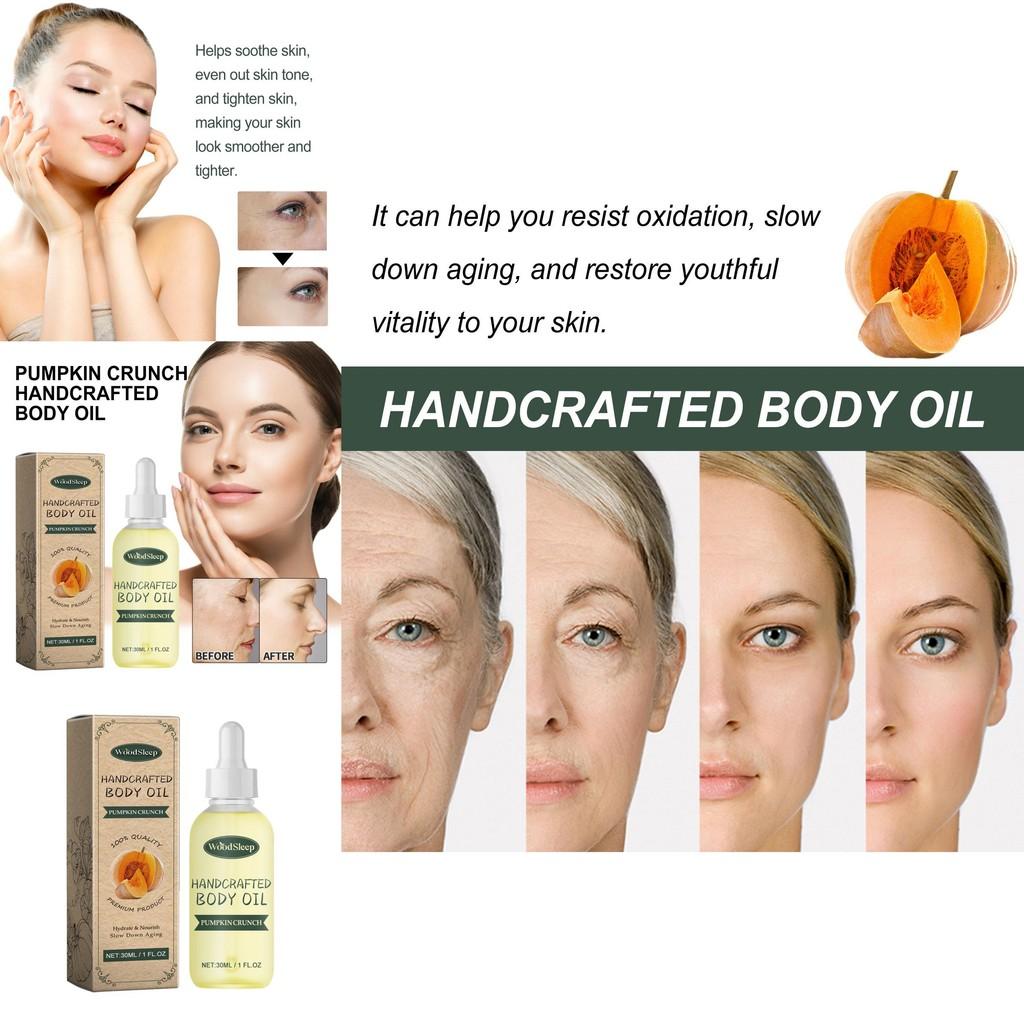 Woodsleep Pumpkin Crisp Body Oil For Revitalizing Dull Skin And Reducing Puffiness Under Eyes