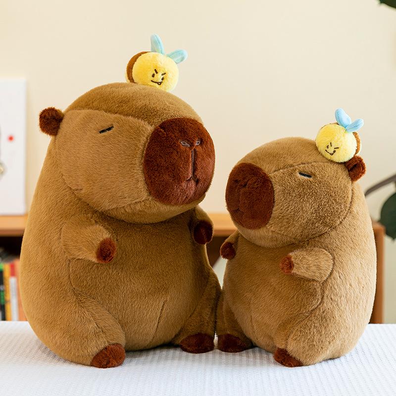 Bee Kapibara Plush Toy Doll New Cute Birthday Gift Capybara Doll Throw Pillow