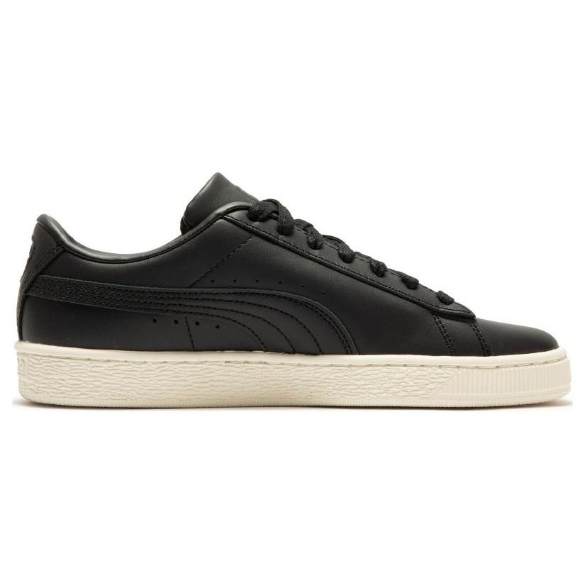 Puma Basket Classic 75Y Prm Leather Slip Resistant Durable Low Top Sneakers Unisex Sneakers Black 394291-01