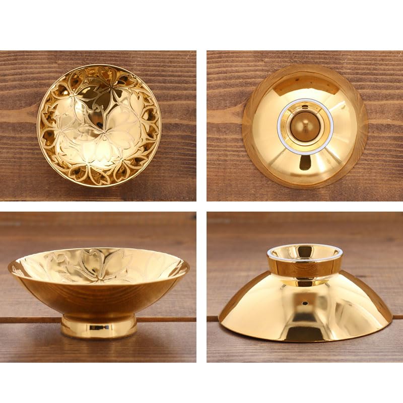 EAST Table Gold Glaze Cup Medium Sakura Mino Ware In Wooden Box Made In Japan 716-010