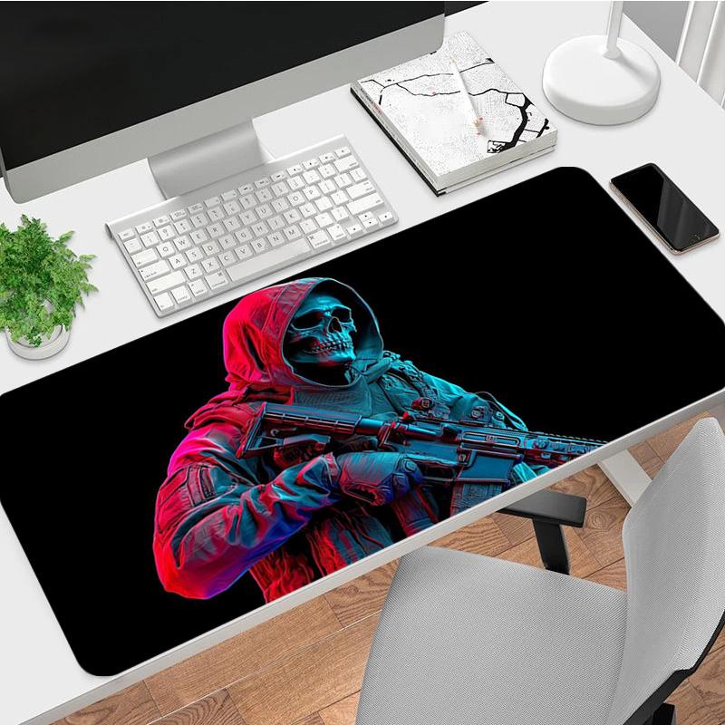 Skull Soldier Xl Gaming Mouse Pad Nonslip Rubber Base Stitched Edge Waterproof Desk Mat For Pc Laptop Gamer Office Computer Accessories C929269