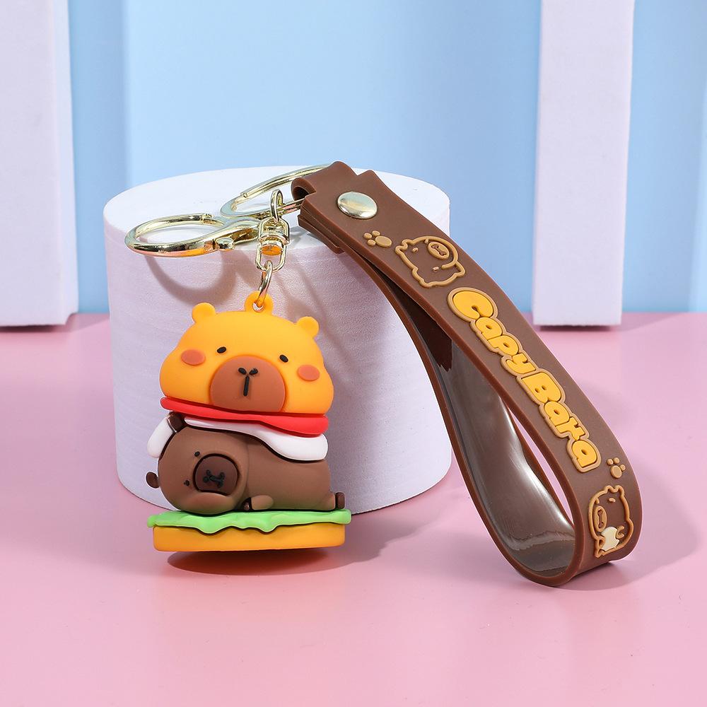Creative Cute Capybara Keychains For Car Keychain Anime Cartoon Capibala Pendant Women Doll Keyring Charm Holiday Gifts Jewelry
