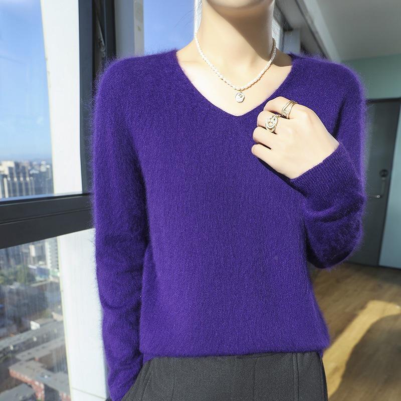 Women's Mink Velvet Loose Knit Pullover Sweater