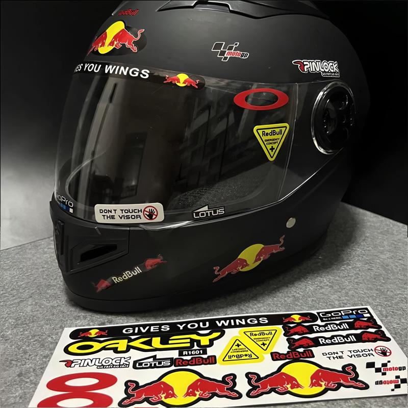 Motorcycle Stickers, Red Bull Events Sponsored Stickers, Plastic Helmet, Car Body, Homemade Decorative Waterproof Sunscreen Stickers Tank
