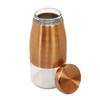Rose Gold Finish - Bell Bottom Glass Jars for Sugar,Cereal, Spices, Pulses and Other Kitchen Storage 2250ml, Set of 6