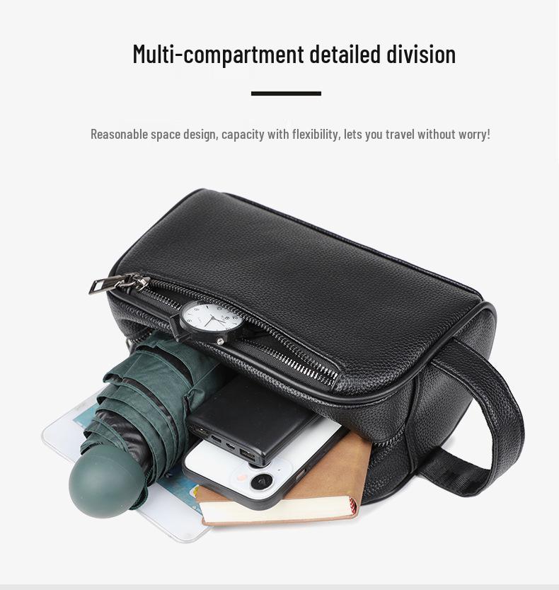 Men's Large Capacity Lightweight PU Business Clutch Bag