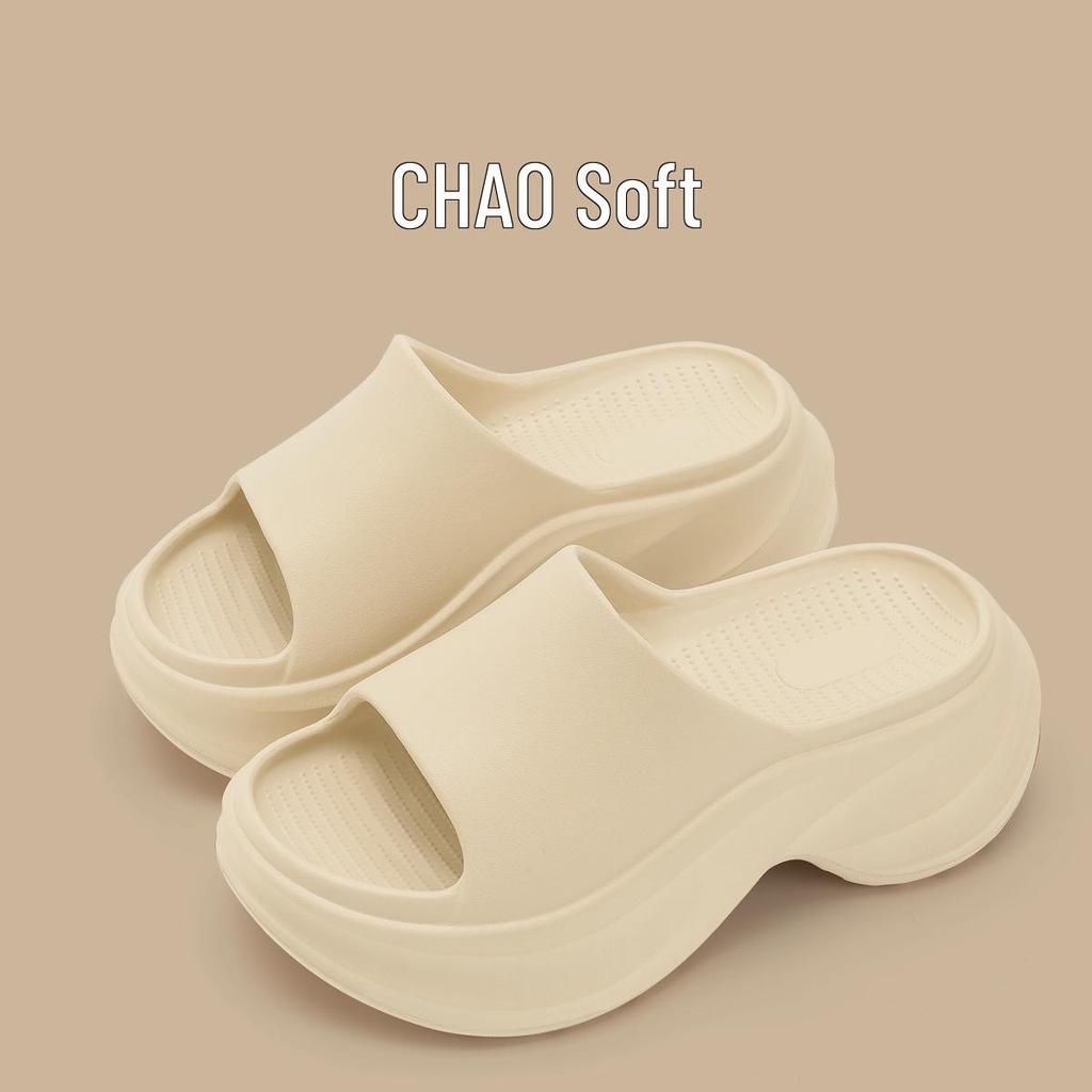 Women's 8cm Height-Boosting EVA Slippers, Thick-Sole for Indoor/Outdoor, Breathable Summer Bathroom Use