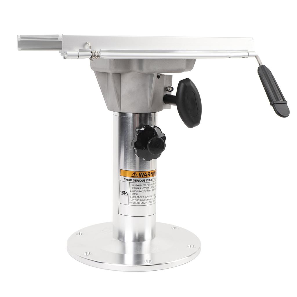 Boat Seat Pedestal Aluminum Alloy 360 Degree Swivel 330 to 480mm Adjustable Height Detachable Pedestal for RV Yacht
