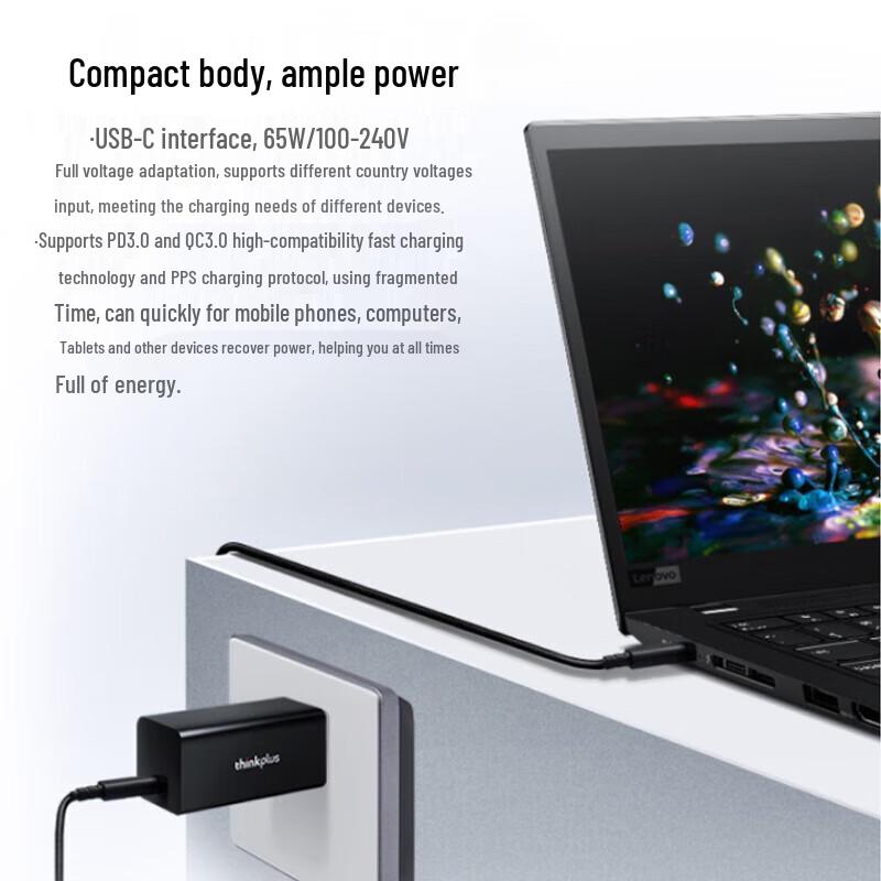 Lenovo ThinkPlus 65W GaN USB-C Mini Charger