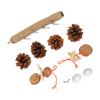 Parrot Pine Cones Stand Toy Rattan Balls Hemp Rope Weaving Wood Parrot Perch for Small Birds