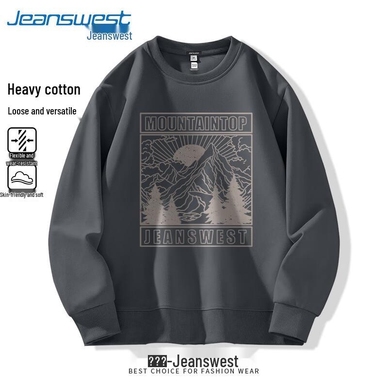 Jeanswest Men's Heavy Cotton Street Style Crew Neck Sweatshirt