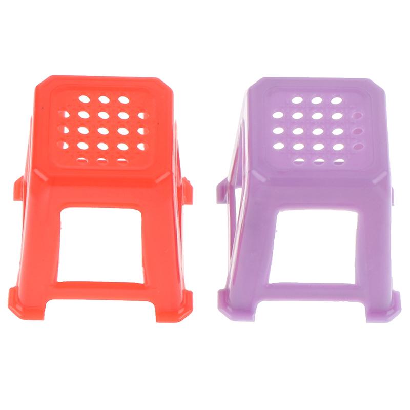 1/12 Scale Dollhouse Miniature Plastic Stools Chairs Pretend Play Furniture Toys