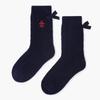 Munsingwear Women Wool Cable Socks Ribbon Dark Navy Mr322lso85