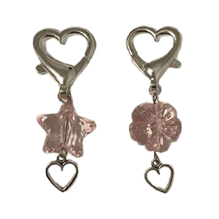 Versatile Star Phone Charm Unique Flower Keyring Acrylic Keychain Phone Accessories Bag Pendant for Purse Backpack