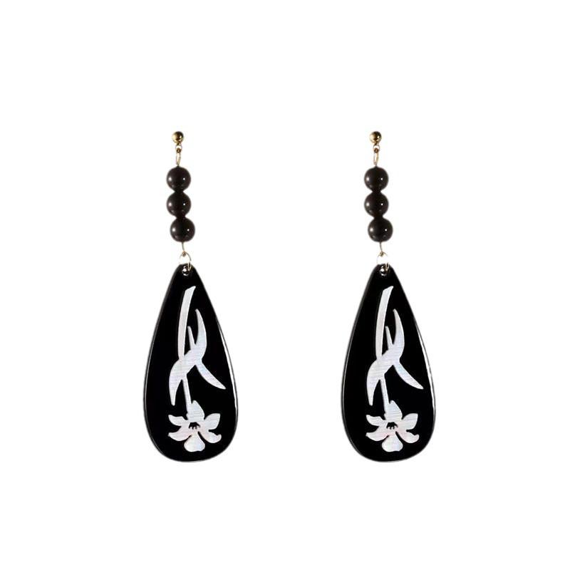 Boucles d'oreilles gland perle en forme d'éventail:  Pendentif Boucle de Paix Style Chinois Rétro pour Costumes Hanfu