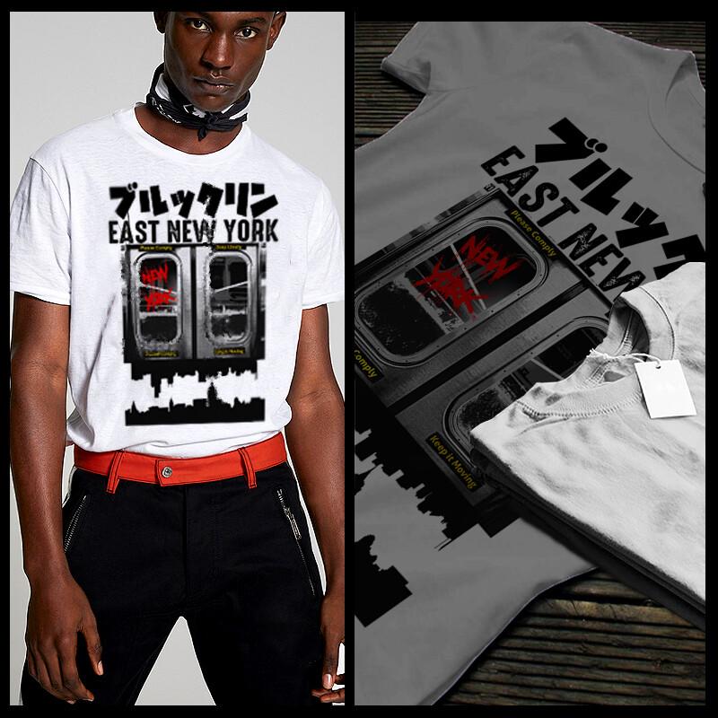 

Brooklyn New York T-Shirt NYC East NY do or die 90s hip hop boom bap train tee S