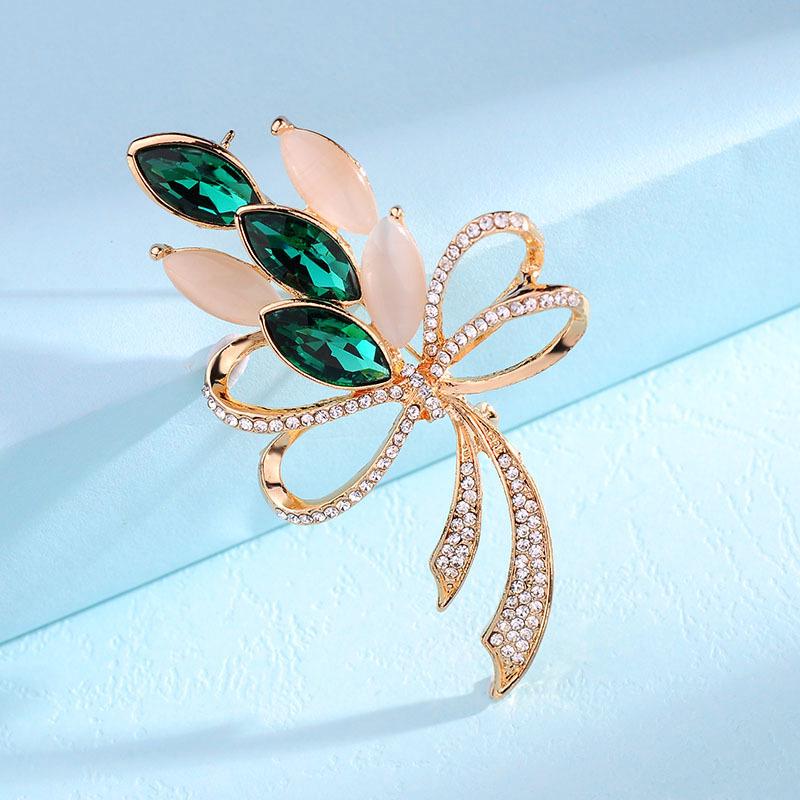 Simple Crystal Brooch Women'S High-End Luxury Alloy Brooch Accessories Silk Scarf Buckle Accessories Women'S Brooch