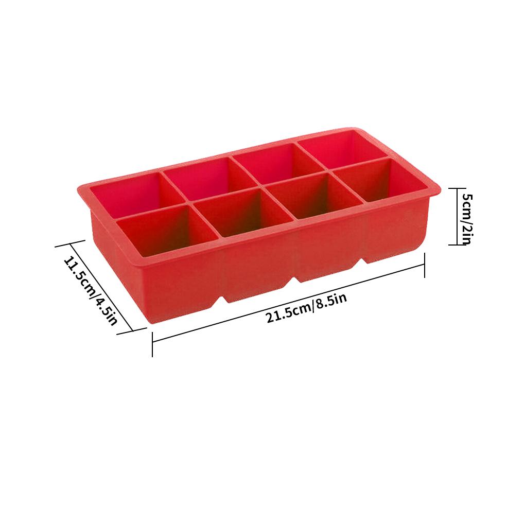 Ice Cube Maker 8-grid Silicone Ice Block Mold Making Tray for Red Wine Bar