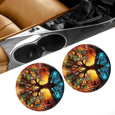 2 Pieces Car Coasters for Cup Holders Anti Slip Mat Auto Interior Accessories