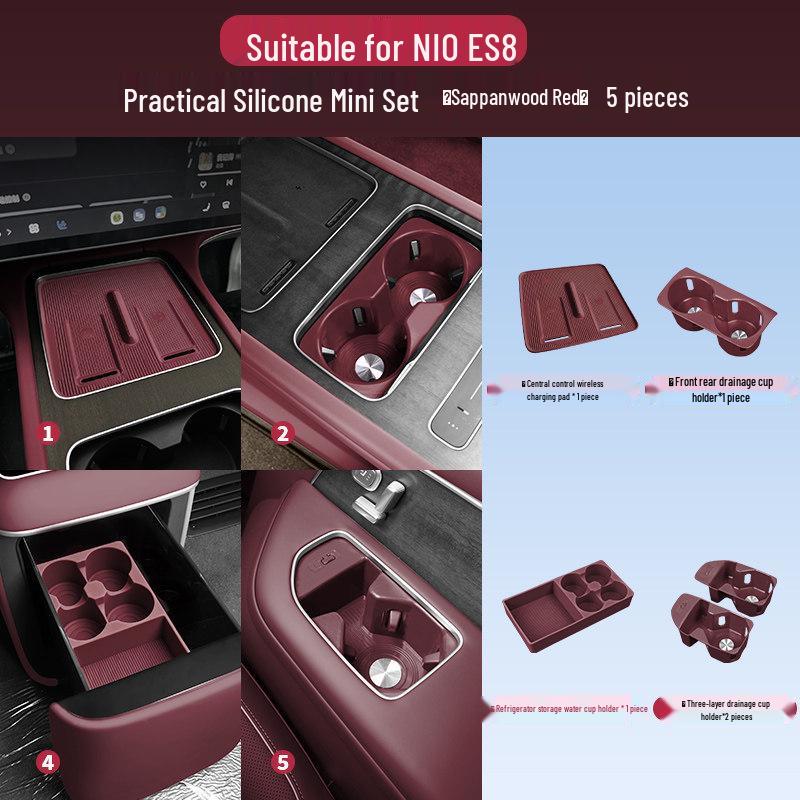 Nio ES8 Silicone Cup Holder: Fits 26 Models, Anti-dirty Protective Cover, Car Interior Decoration Accessory.