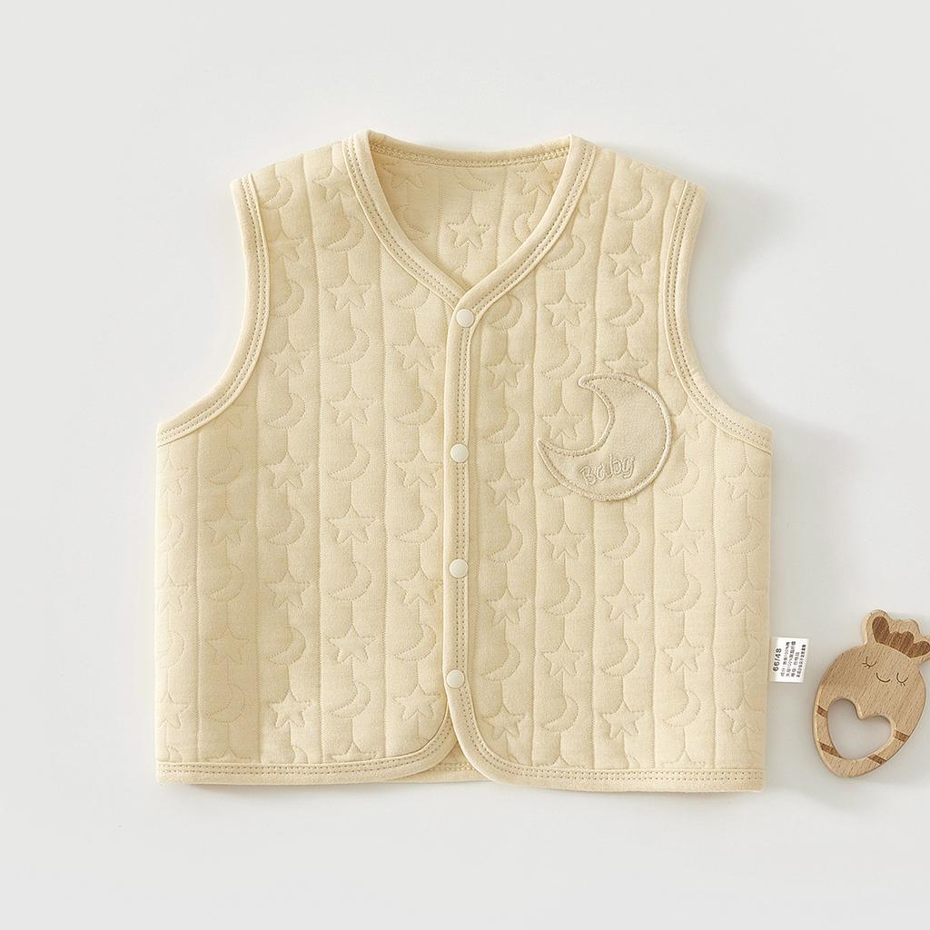 Baby Quilted Vest, Cotton Sleeveless Cardigan Jacket for Infants and Toddlers, Lightweight Warm Spring Autumn Outerwear
