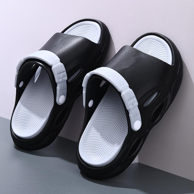Fashion Summer Mens Fashion Beach Sandals Clogs Thick Sole Slipper Waterproof Anti Slip Sandals Flip Flops Non slip Soft EVA Hole Shoes