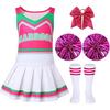 Girls Cheerleading Two Piece Set Tank Top Pleated Skirt for School Performance