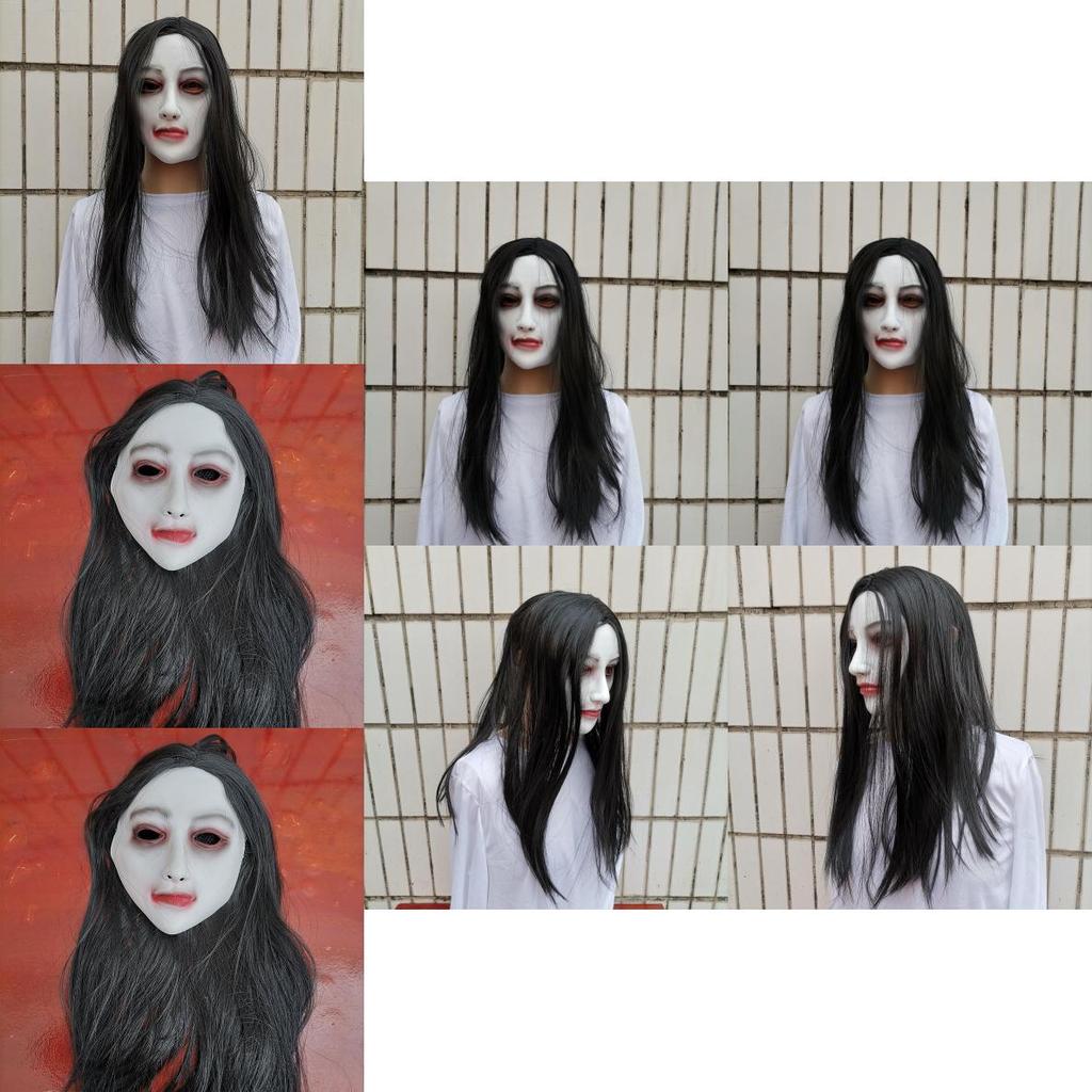 Latex Weibliche Geistermaske für Halloween Escape Room Requisiten und Spukhausdeko
