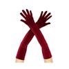 Women Velvet Long Gloves Retro Elbow Length Gloves 1920s Flapper