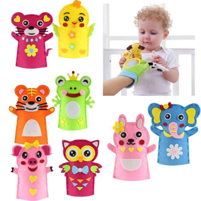 Children's Diy Craft Kit Non-woven Fabric Cartoon Animal Hand Puppets Kindergarten Handicraft Toy Set Characters)