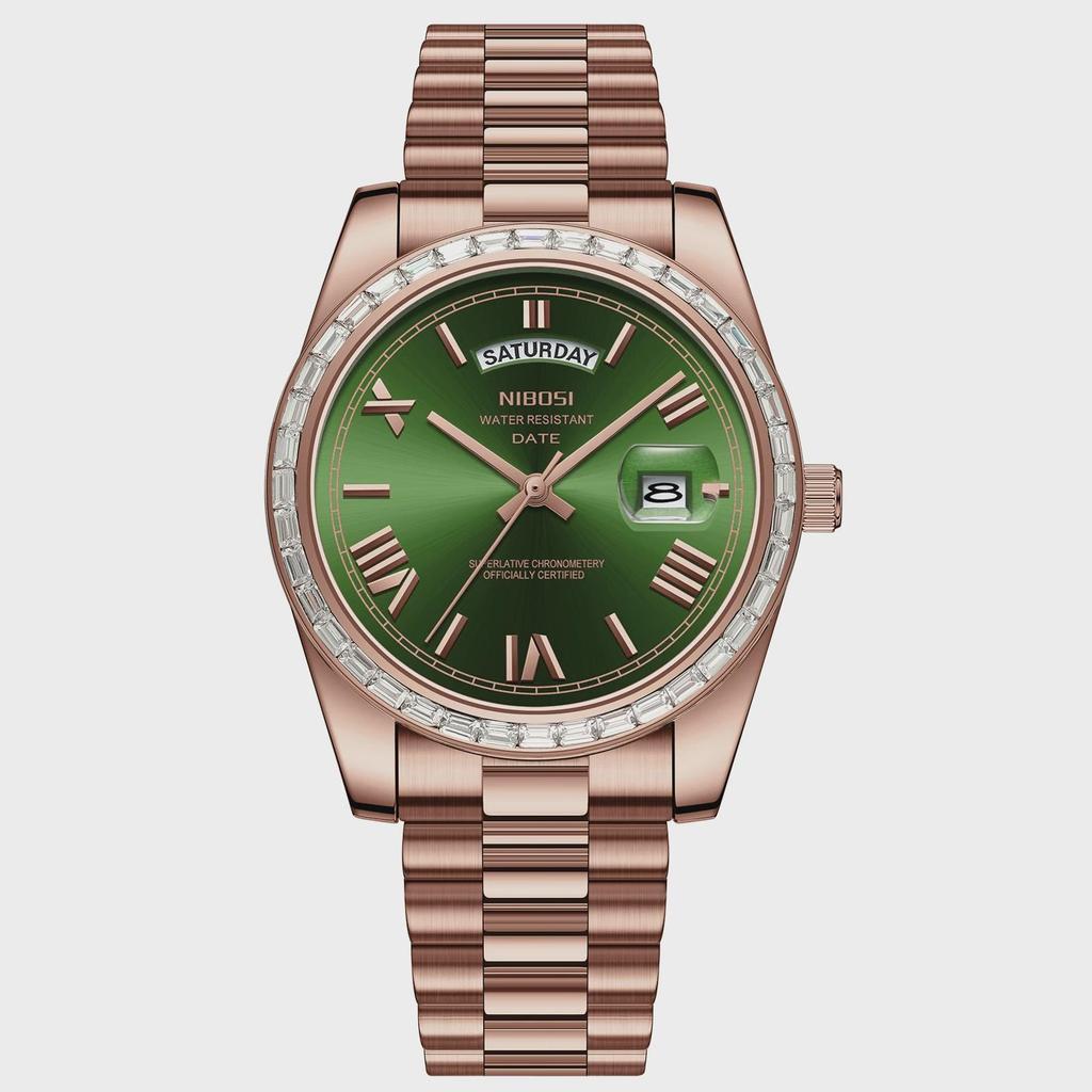 NIBOSI Fashion Men Watches Top Brand Luxury Wristwatch Day Date Miyota Quartz Watch Men Waterproof Clock