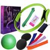 12-Piece Yoga Pilates Set: Yoga Ball, Latex Resistance Band, Elastic Ring, Gliding Disc In Box
