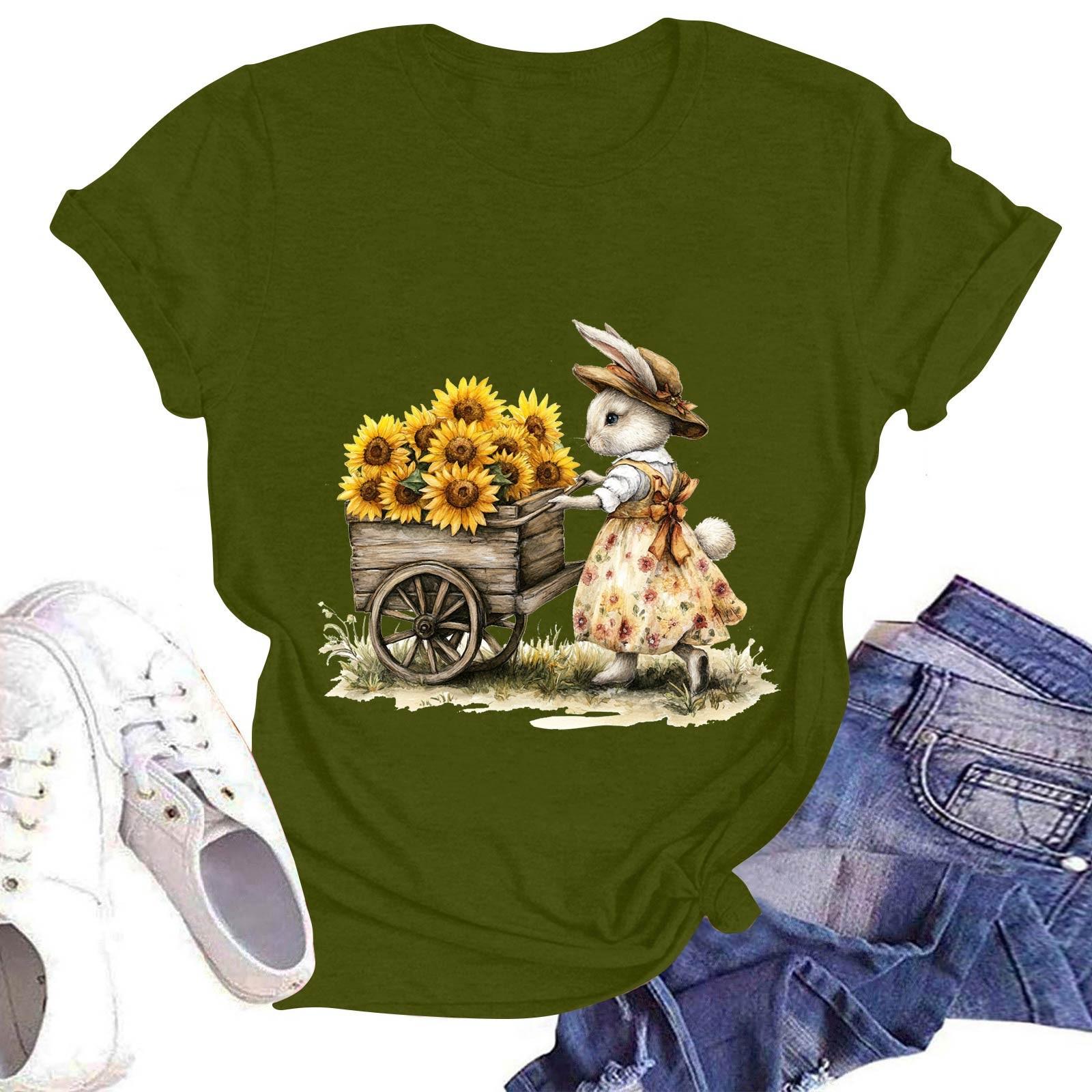 

Женская повседневная футболка с круглым вырезом и коротким рукавом L армия зеленый